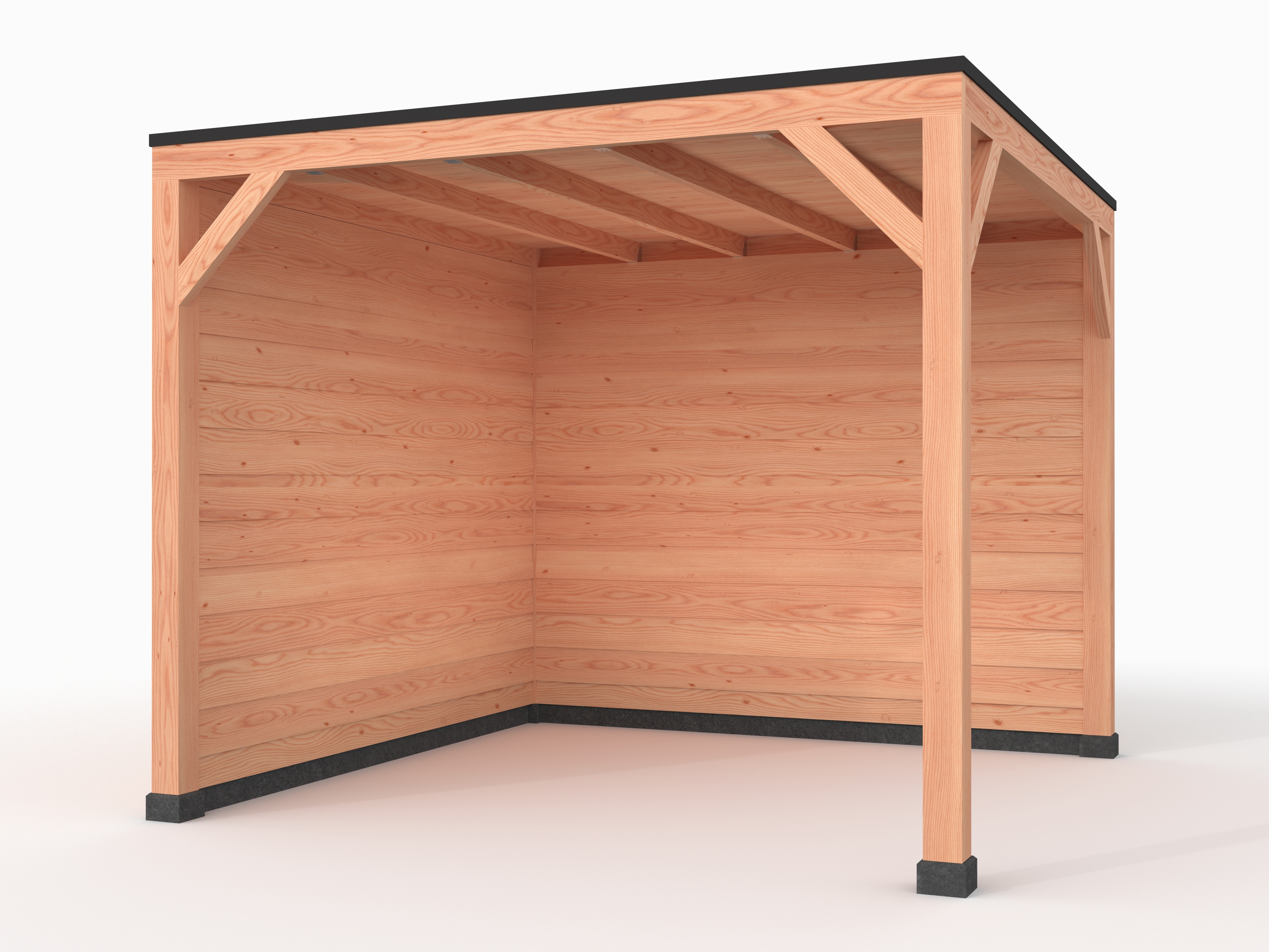 Douglas overkapping, 300 x 300, met achterwand en zijwand, Westwood Solo - Afbeelding 1